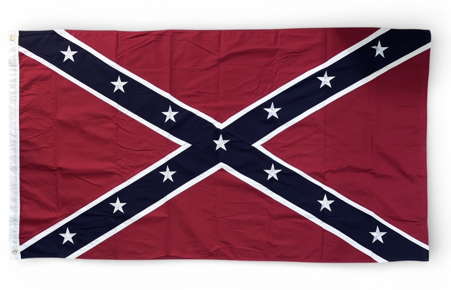 Confederate Naval Jack/Battleflag Sewn Cotton - 3'x5' Flag
