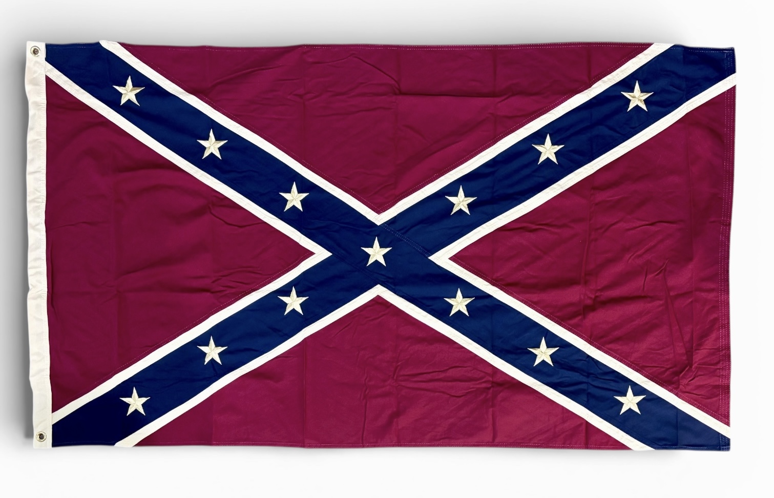 Antiqued Cotton Confederate Flag - 3' x 5'