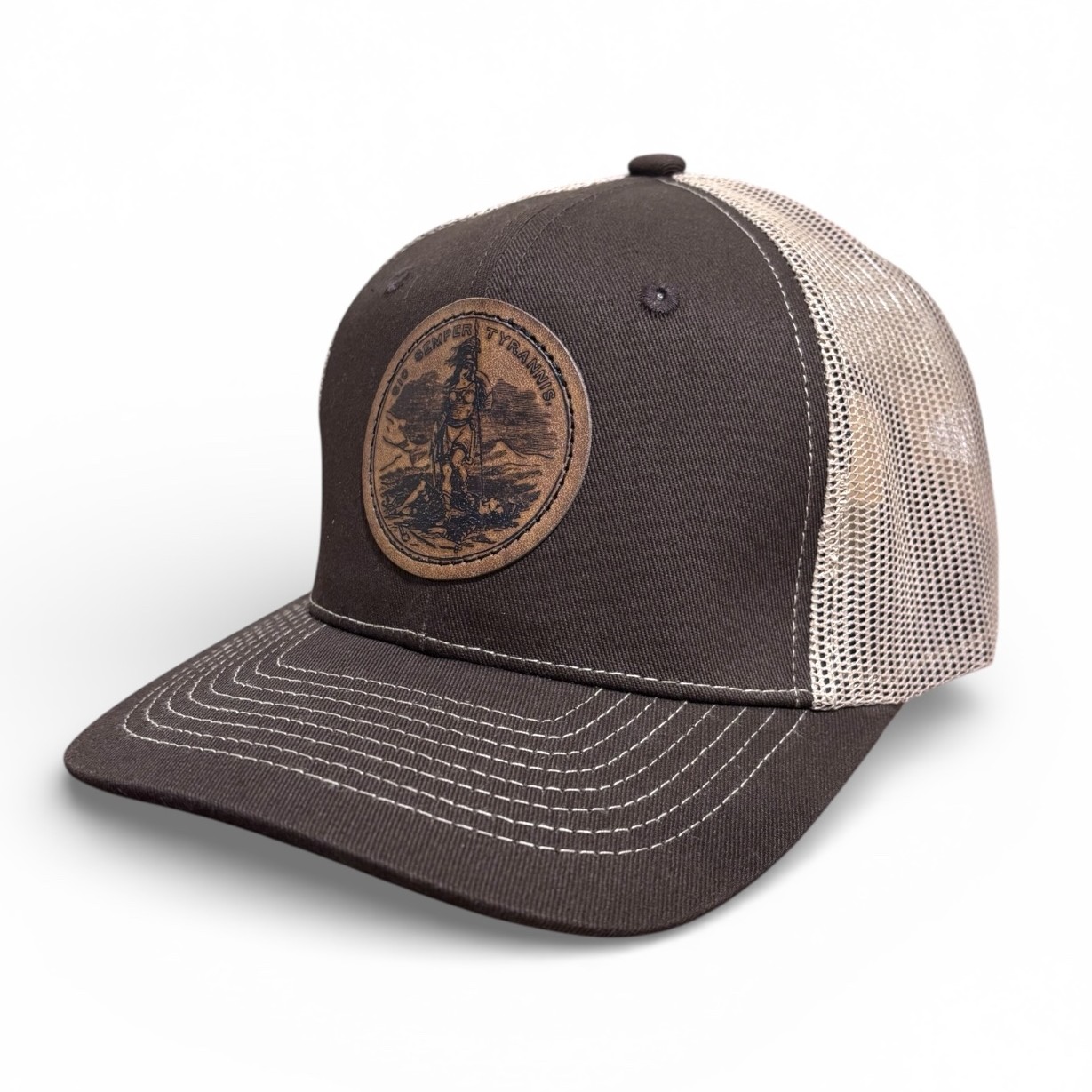 OSB Trucker Hat - Leather, Olde Virginia, Brown/Tan