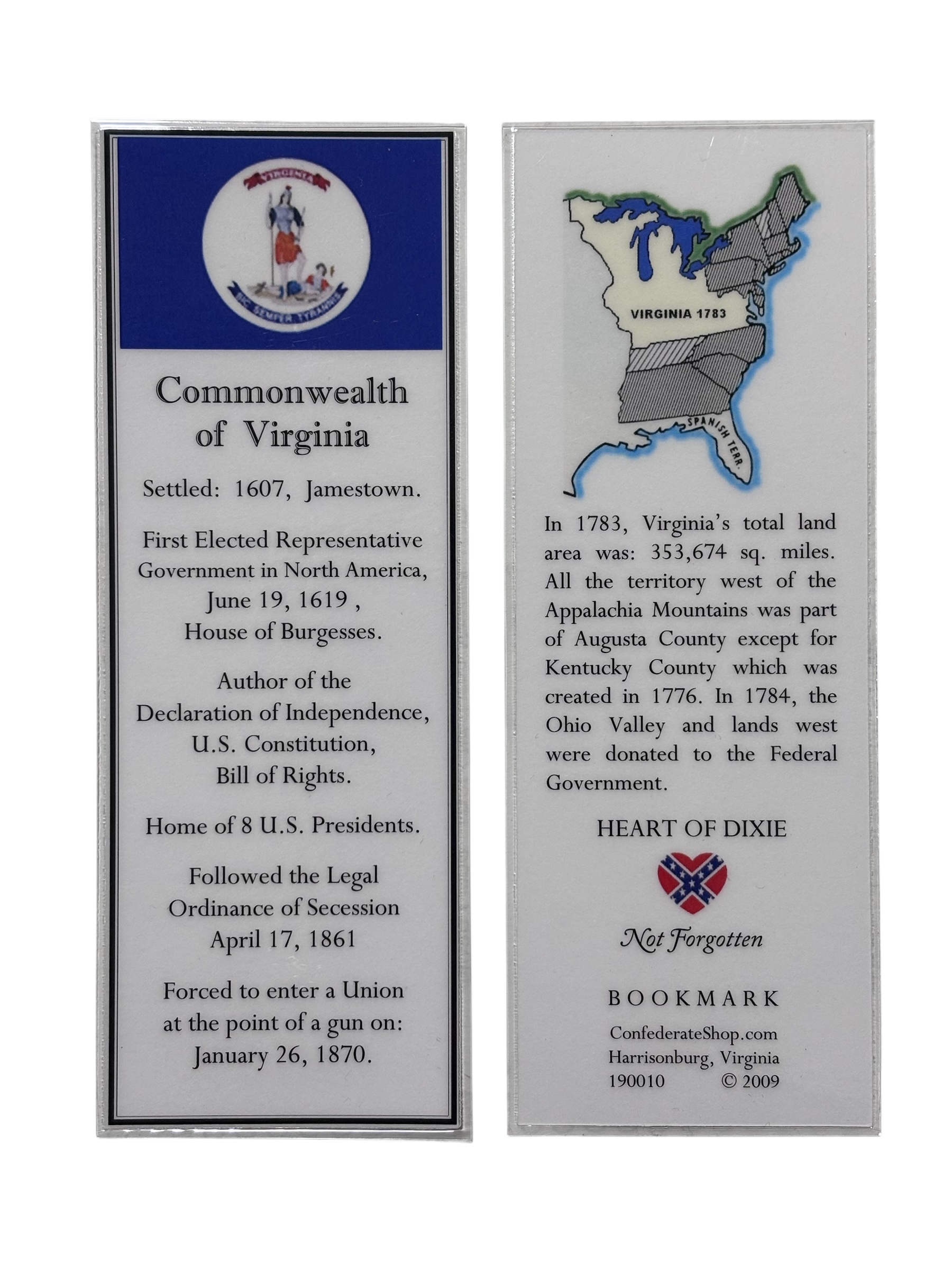 Commonwealth of Virginia Bookmark
