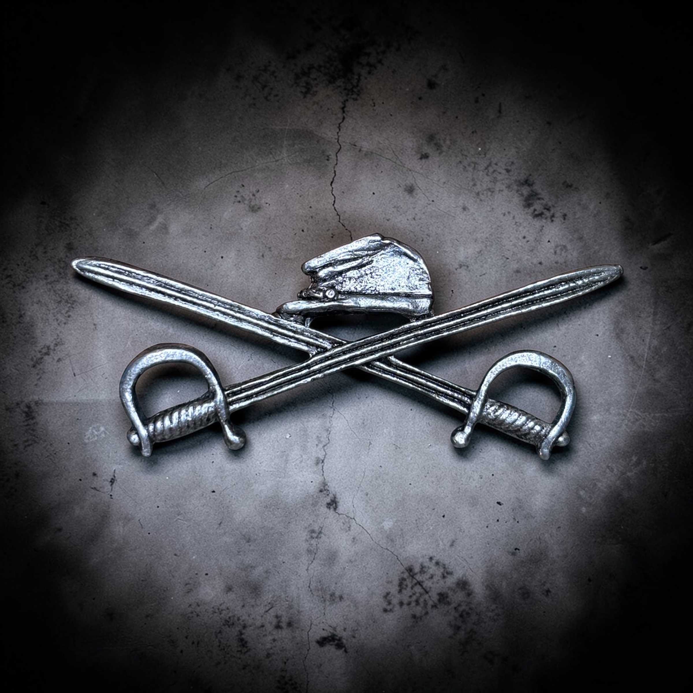 Crossed Swords/Kepi Pewter Pin - 2.75'' x 1''