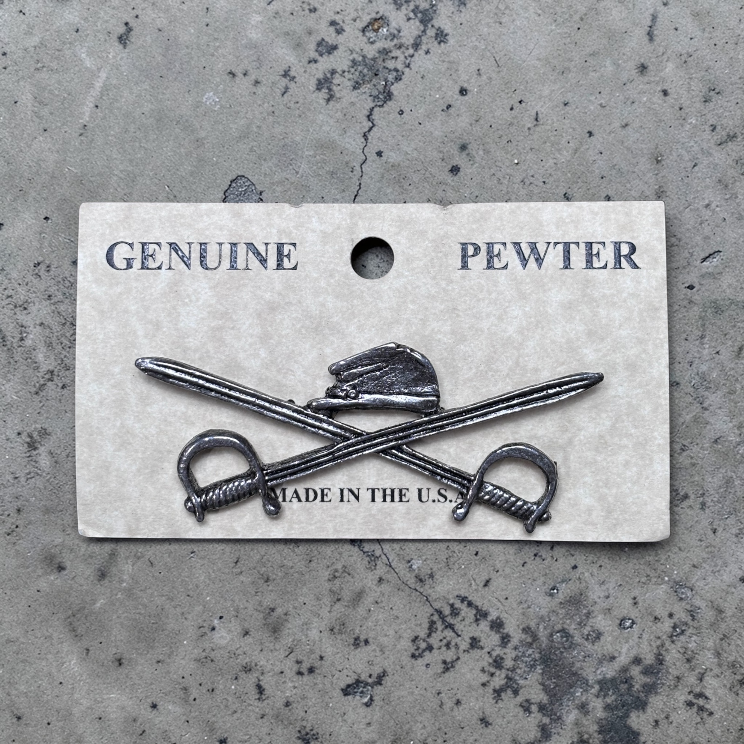 Crossed Swords/Kepi Pewter Pin - 2.75'' x 1''
