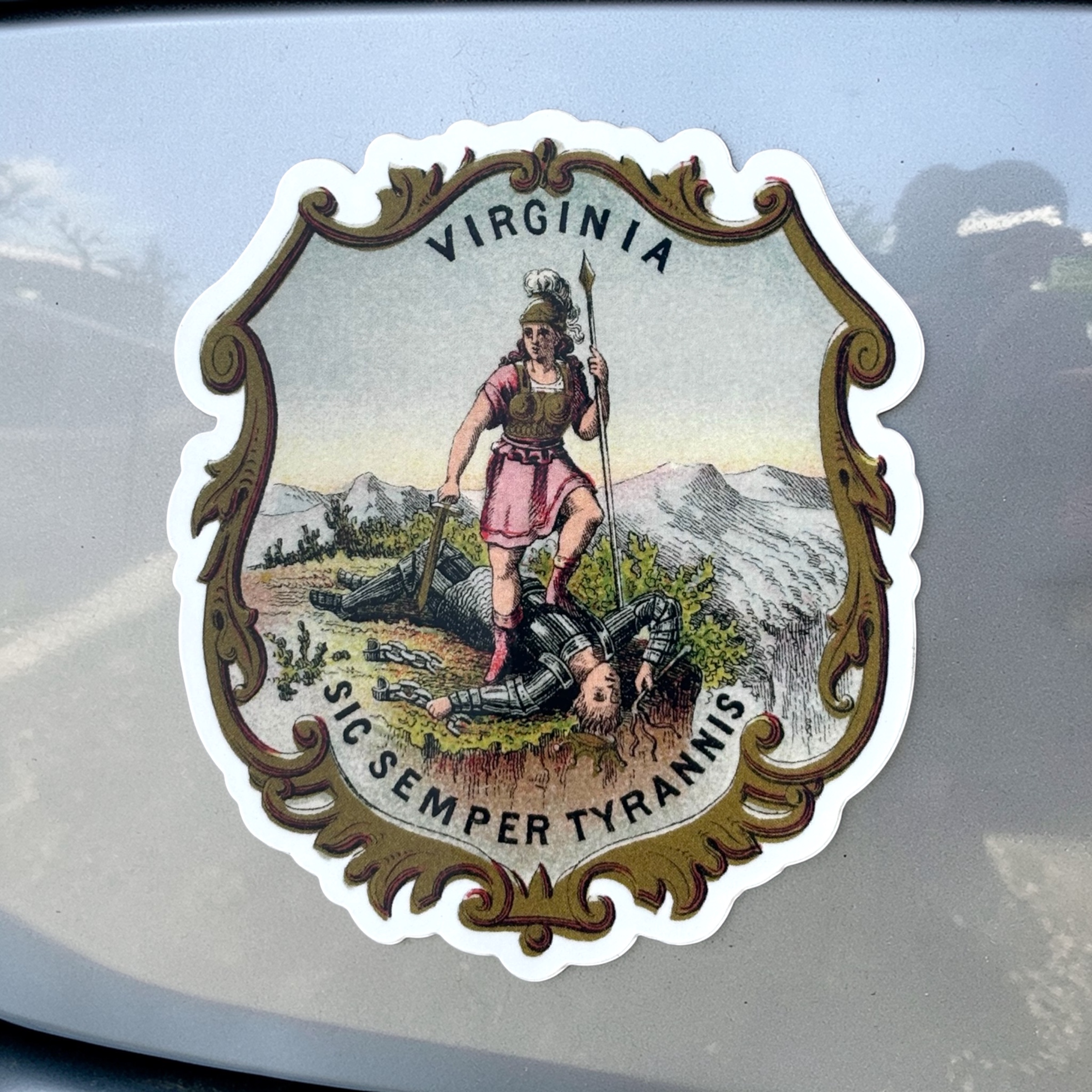 Virginia Coat of Arms Sticker - 4'' x 3.5''