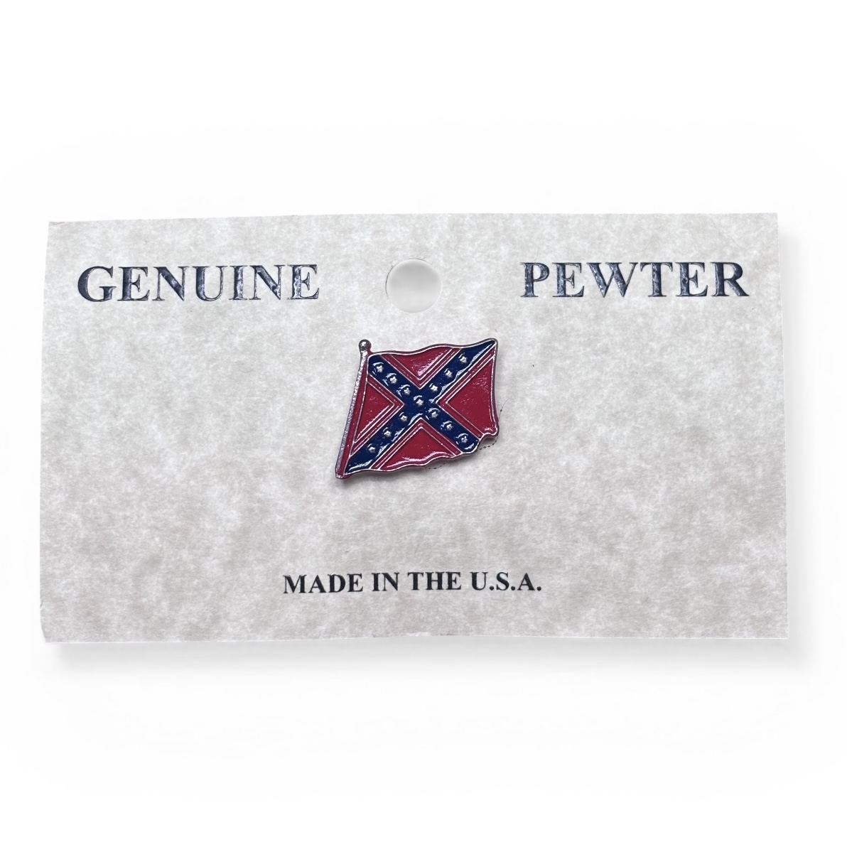 Waving Confederate Flag Pewter Lapel Pin
