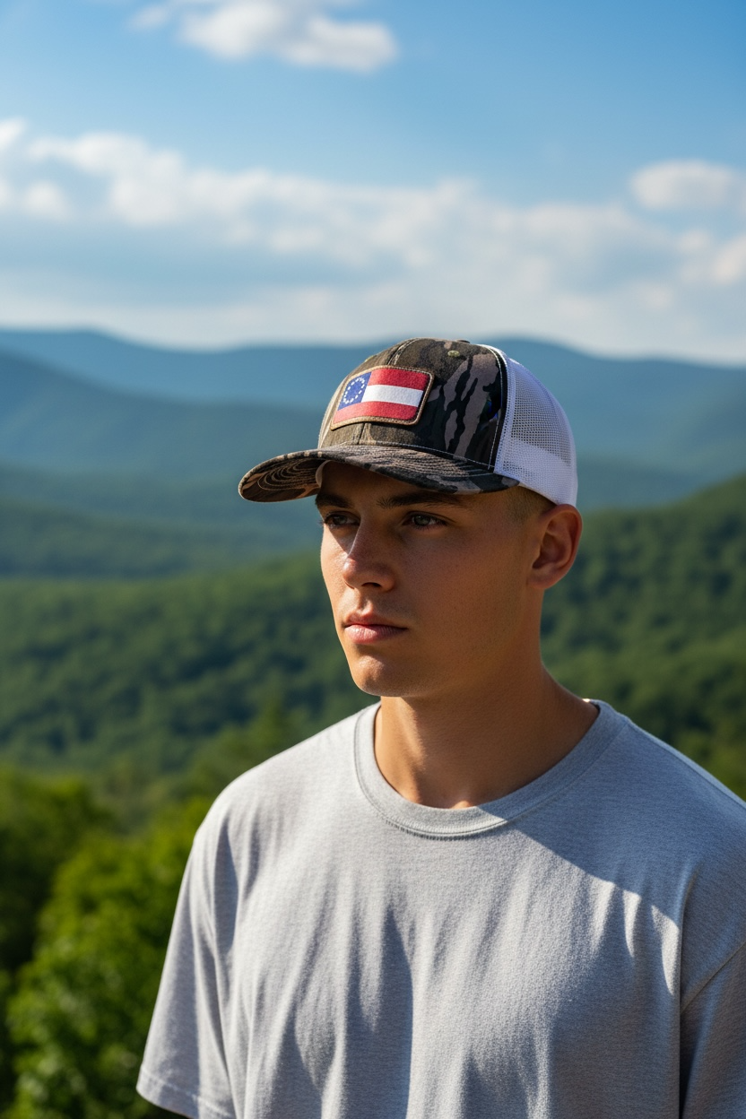 OSB Trucker Hat - Stars'n Bars, Swamp Camo