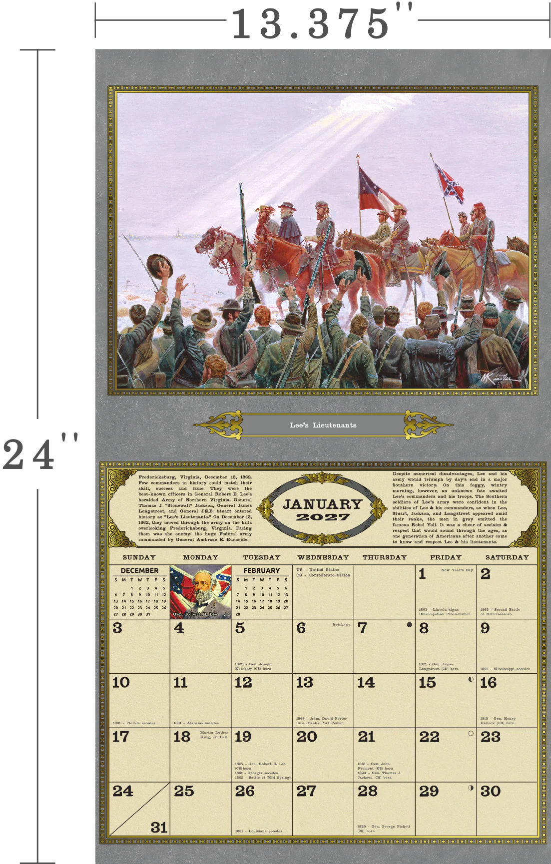2027 Mort Künstler Commanders in Gray Calendar