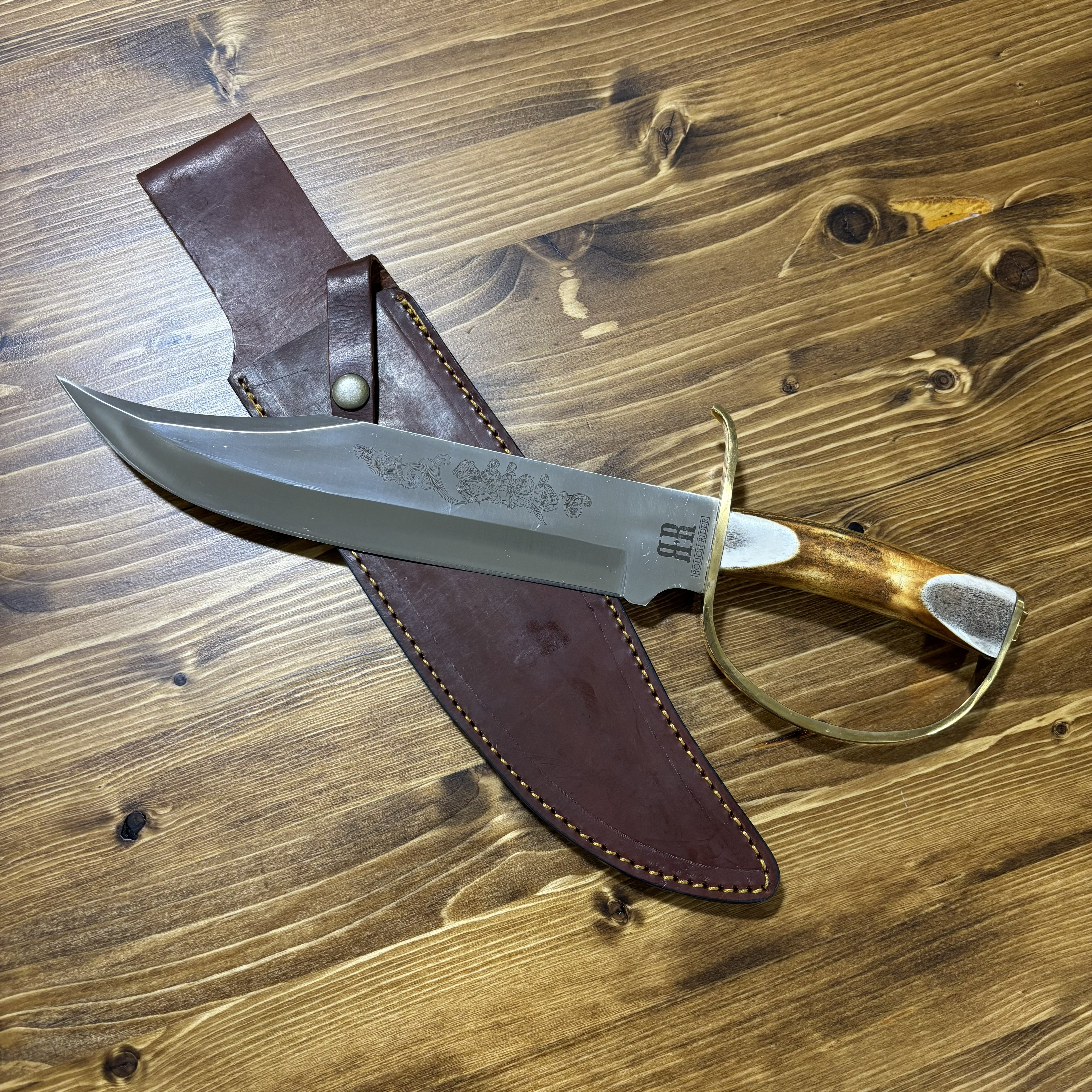 Bone Handle D-guard Bowie Knife
