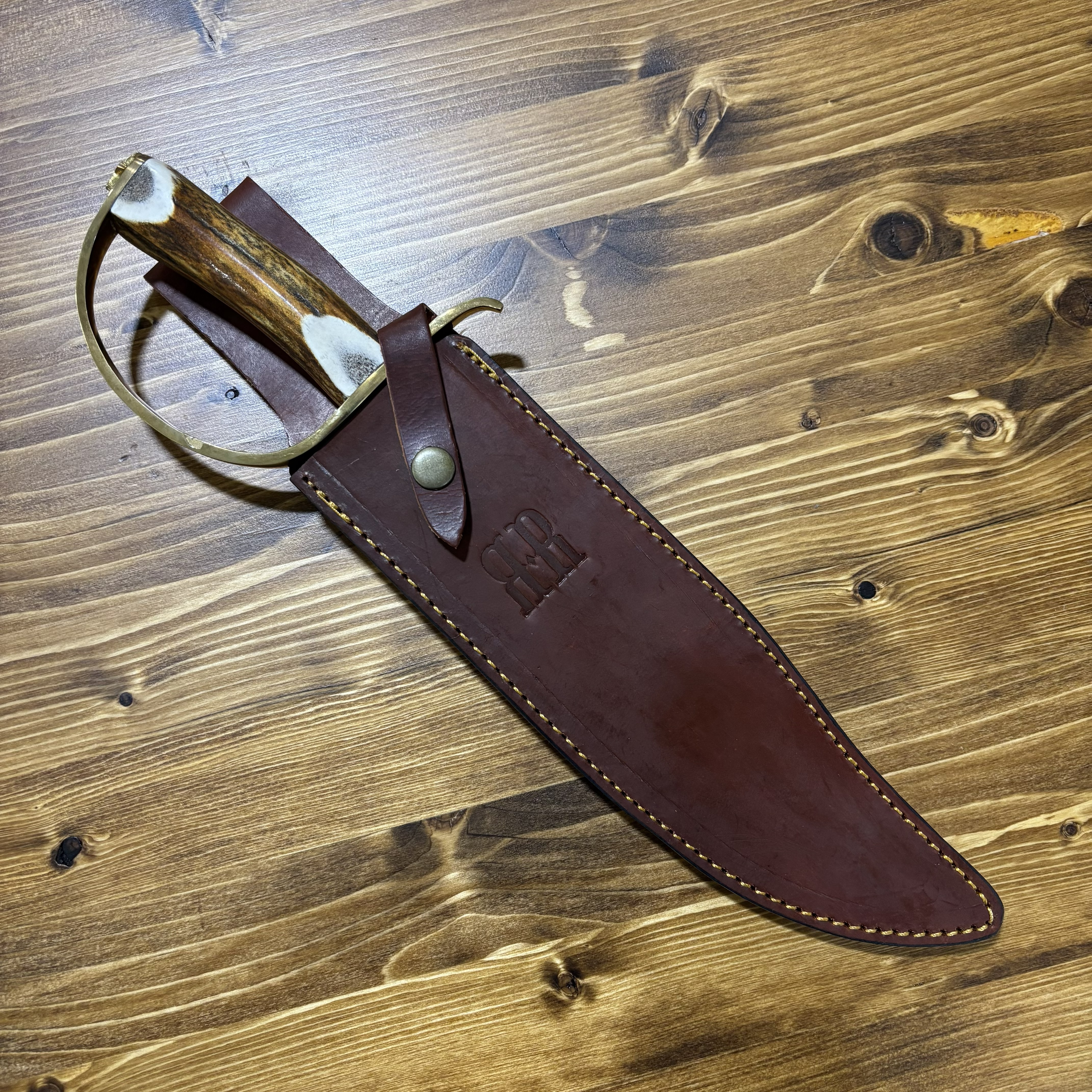 Bone Handle D-guard Bowie Knife
